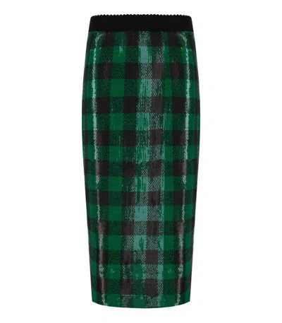 Essentiel Antwerp Knitwear Black Green Midi Skirt