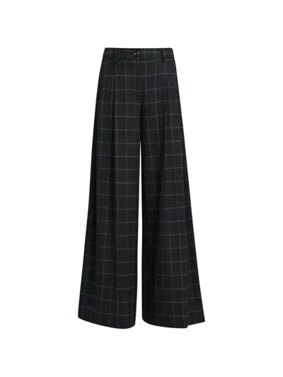Essentiel Antwerp Kollection Check-pattern Palazzo Pants In Blue