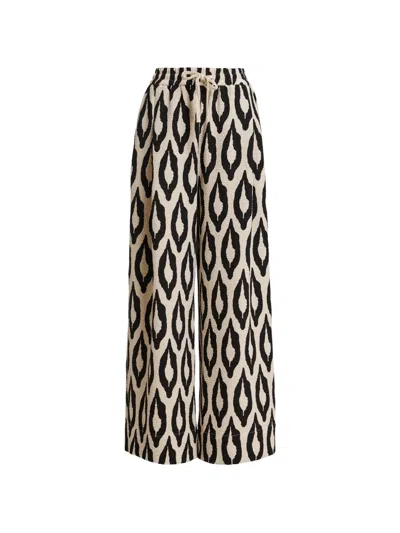 Essentiel Antwerp Kontent Printed Wide-leg Trousers In Multi