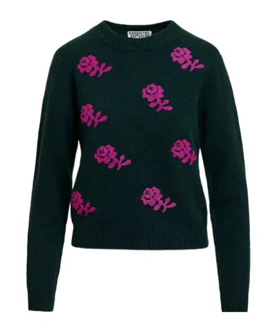 Essentiel Antwerp Korine Embellished Knitted Sweater In Green