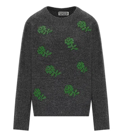 Essentiel Antwerp Korine Grey Wool Sweater  In Gray