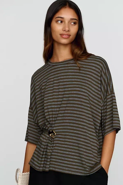 Essentiel Antwerp Kriss Striped T-shirt In Brown