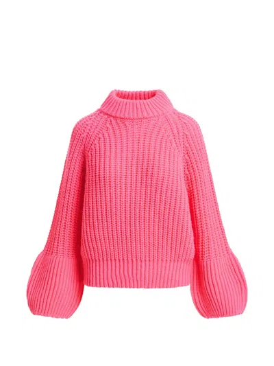 Essentiel Antwerp Kristian Chunky-knit Turtleneck Sweater In Pink
