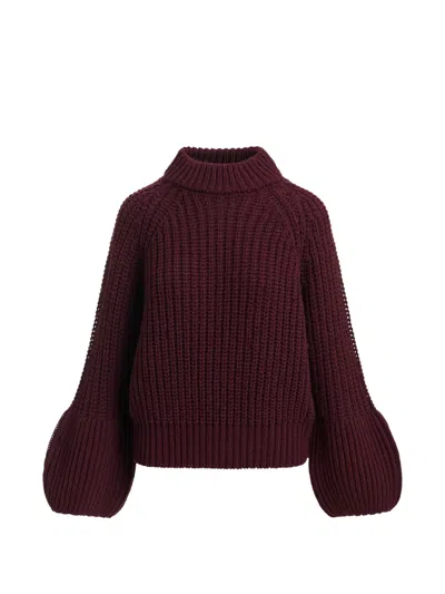 Essentiel Antwerp Kristian Chunky-knit Turtleneck Sweater In Red