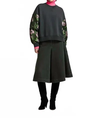 Essentiel Antwerp Kueer Jacquard Sleeve Sweatshirt In Combo Wine Not In Multi