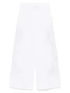 Essentiel Antwerp Wide-leg Cotton Pants With Lace Embroidery In Weiss