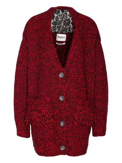 ESSENTIEL ANTWERP LACE-INSERT BUTTON CARDIGAN