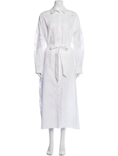Pre-owned Essentiel Antwerp Lace Pattern Long Dress In White