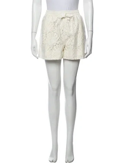 Pre-owned Essentiel Antwerp Lace Pattern Mini Shorts In Neutrals