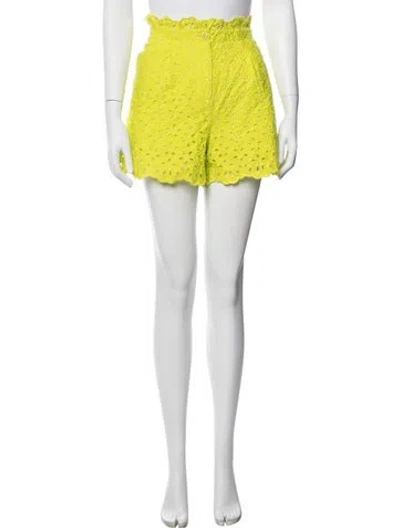Pre-owned Essentiel Antwerp Lace Pattern Mini Shorts W/ Tags In Green