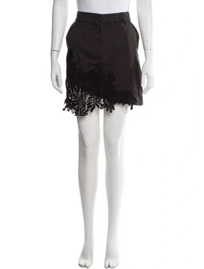 Pre-owned Essentiel Antwerp Lace Trim Embellishment Mini Skirt In Black