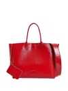 Essentiel Antwerp Large Logo-plaque Tote Bag In Red