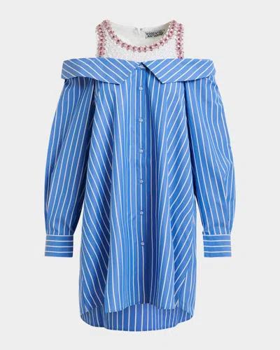 Essentiel Antwerp Jori Embellished Shirt Dress Combo1 Off White In Gold