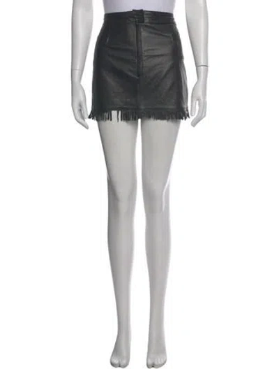 Pre-owned Essentiel Antwerp Leather Mini Skirt In Blue