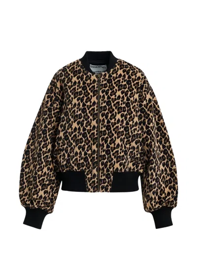 Essentiel Antwerp Leopard-print Bomber Jacket In Animal Print