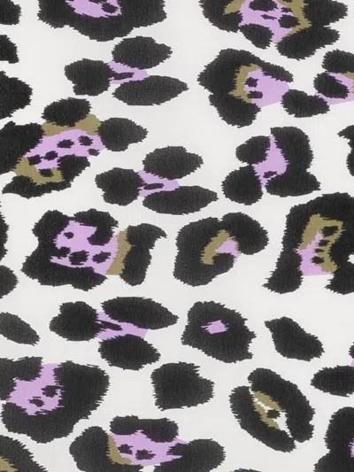 Essentiel Antwerp Leopard-print Silk Scarf In White