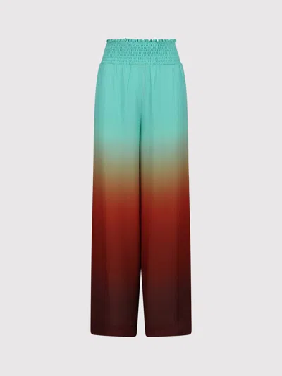 Essentiel Antwerp Light Blue And Burned Orange Pant With Tie-dye Print