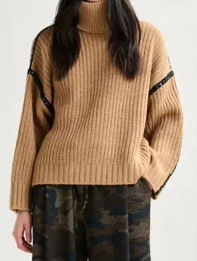 Essentiel Antwerp Oversized Beige Sweater In Alpaca And Wool Blend In Brown