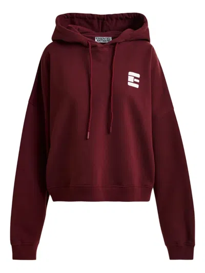 Essentiel Antwerp Logo-print Drawstring Hoodie In Red