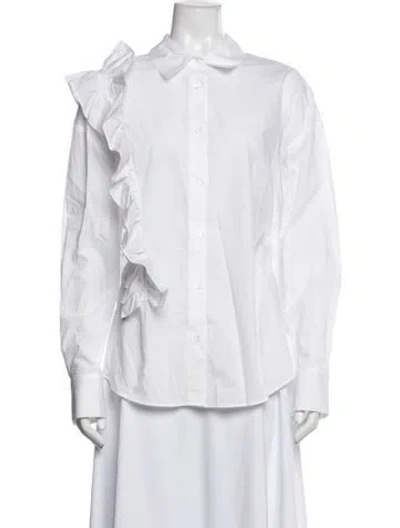 Pre-owned Essentiel Antwerp Long Sleeve Blouse In White