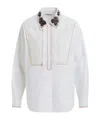 Essentiel Antwerp Lace-panel Embellished Shirt In White
