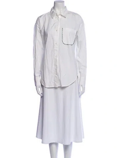 Pre-owned Essentiel Antwerp Long Sleeve Tunic In White