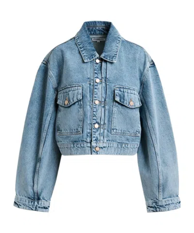 Essentiel Antwerp Long-sleeved Denim Coat In Blue