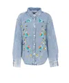 Essentiel Antwerp Long-sleeved Denim Shirt In Blue