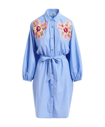 Essentiel Antwerp Long-sleeved Dress In Blue