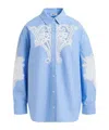 Essentiel Antwerp Hoofd Lace Paneled Shirt In Blue