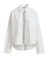Essentiel Antwerp Cotton Shirt With Embellished Button Placket In White In White