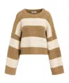 Essentiel Antwerp Group Knit Sequin Sweater In Brown Ecru In Nude