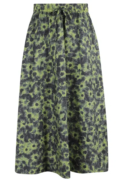 Essentiel Antwerp Midi Skirtq In Green