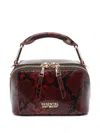 Essentiel Antwerp Mini Bobbi Snake-print Top-handle Clutch Bag In Red