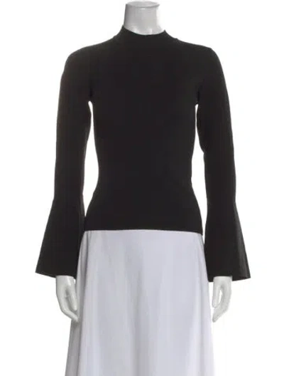 Pre-owned Essentiel Antwerp Mock Neck Long Sleeve Top In Black