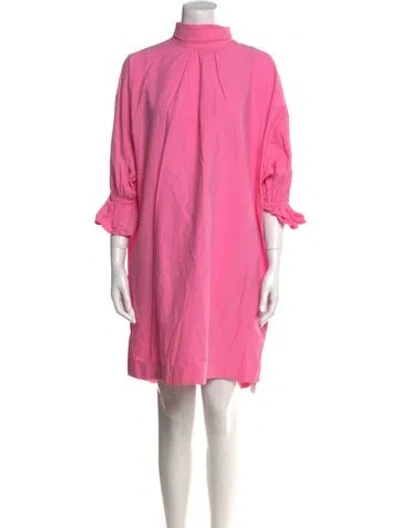 Pre-owned Essentiel Antwerp Mock Neck Mini Dress In Pink
