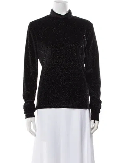 Pre-owned Essentiel Antwerp Mock Neck Sweater In Black