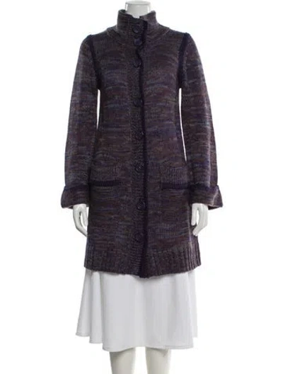 Pre-owned Essentiel Antwerp Mock Neck Sweater In Purple