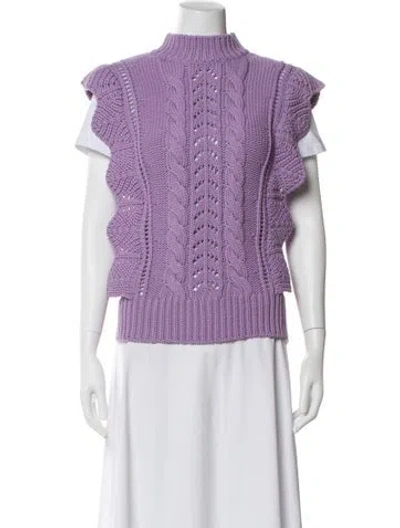 Pre-owned Essentiel Antwerp Mock Neck Sweater In Purple