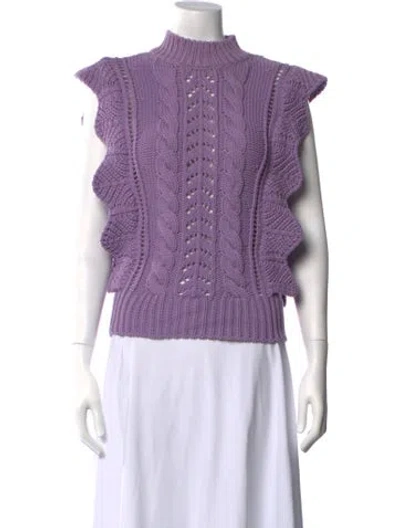Pre-owned Essentiel Antwerp Mock Neck Sweater In Purple
