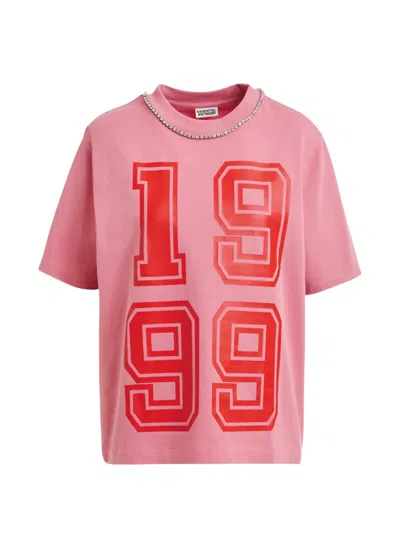 Essentiel Antwerp Numeric-print T-shirt In Pink