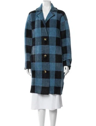 Pre-owned Essentiel Antwerp Nylon Plaid Print Jacket In Blue