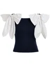 Essentiel Antwerp Off-shoulder Knitted Top In Blue
