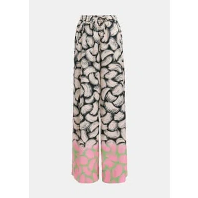 Essentiel Antwerp Off White Black And Pink Firm Trousers