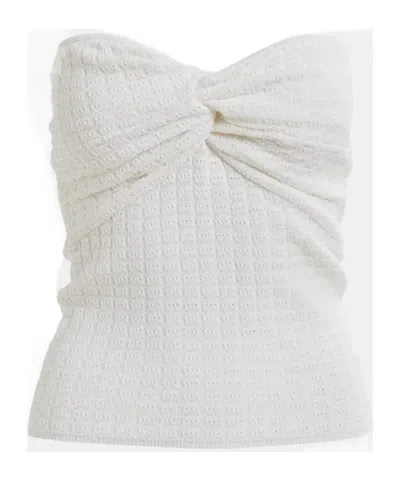Essentiel Antwerp Off-white Knitted Strapless Top