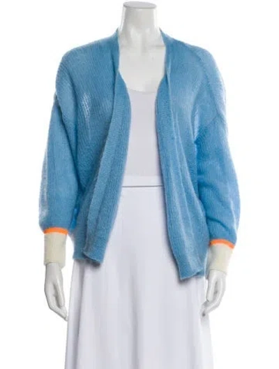 Pre-owned Essentiel Antwerp Open Front Sweater In Blue