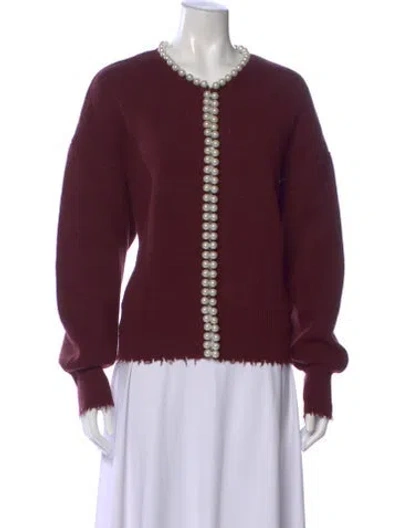 Pre-owned Essentiel Antwerp Open Front Sweater In Burgundy