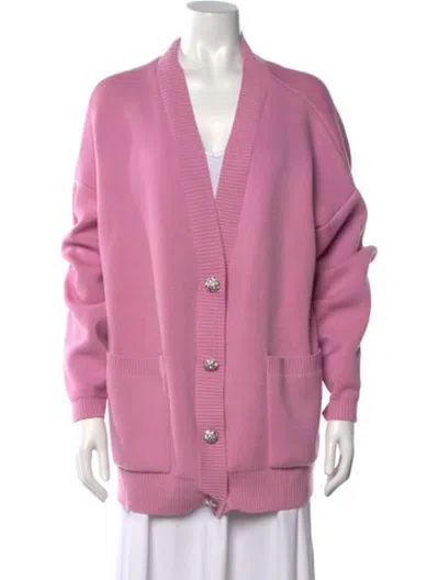 Pre-owned Essentiel Antwerp Open Front Sweater In Pink