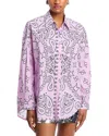 Essentiel Antwerp Oversized Paisley Button Front Shirt
