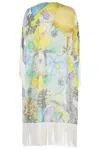 Essentiel Antwerp Oversized Silk Kimono With Tropical Pattern